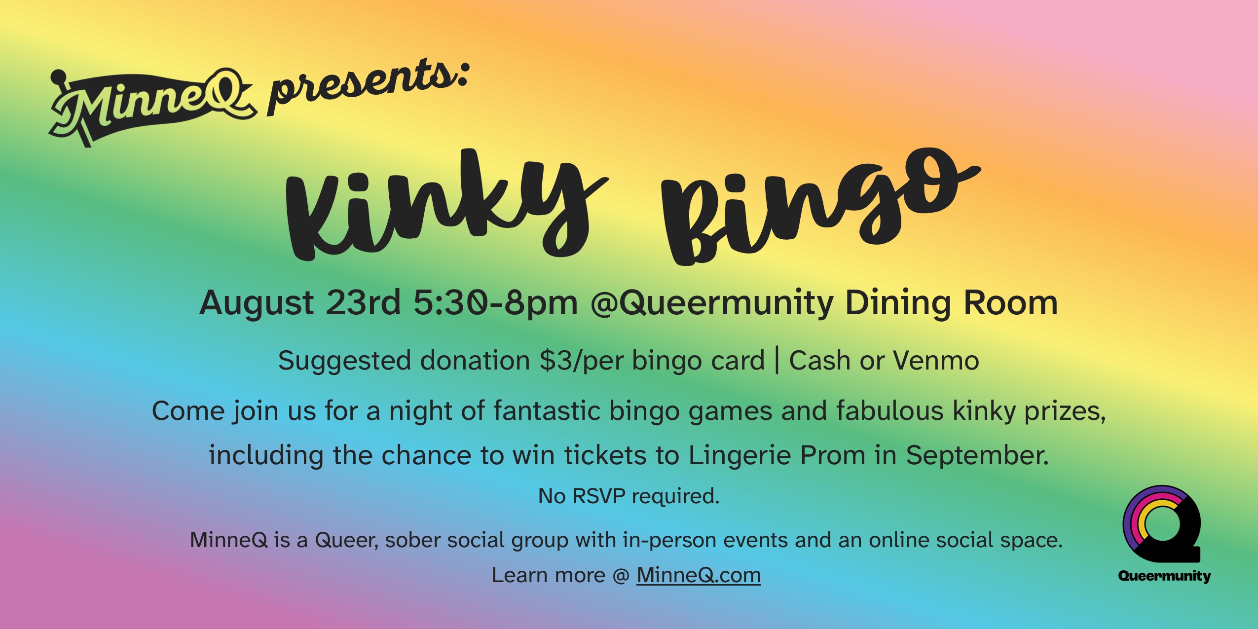 Kinky bingo event informational banner